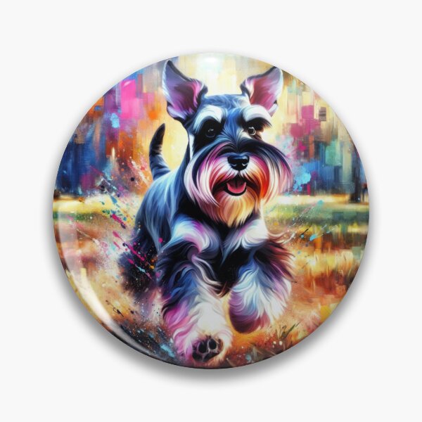 Item preview, Miniature Schnauzer Salt and Pepper Acrylic Art Portrait designed and sold by Puppy Puzzles Plus.