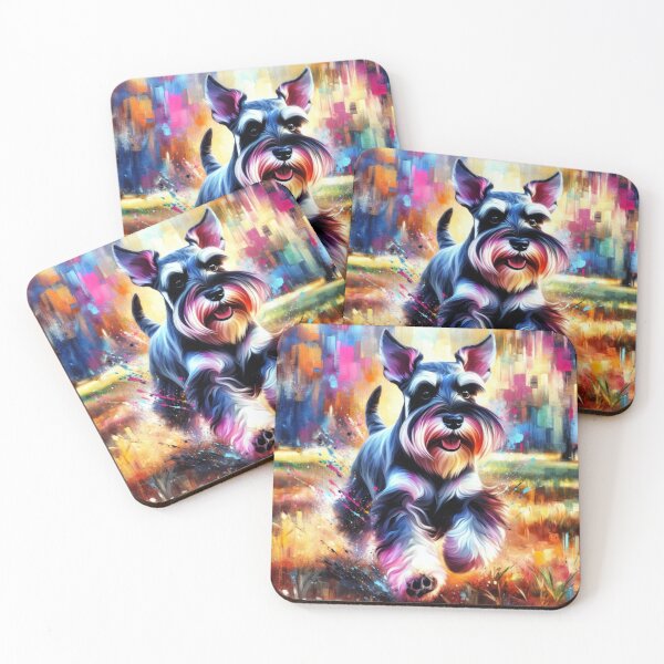 Item preview, Miniature Schnauzer Salt and Pepper Acrylic Art Portrait designed and sold by Puppy Puzzles Plus.