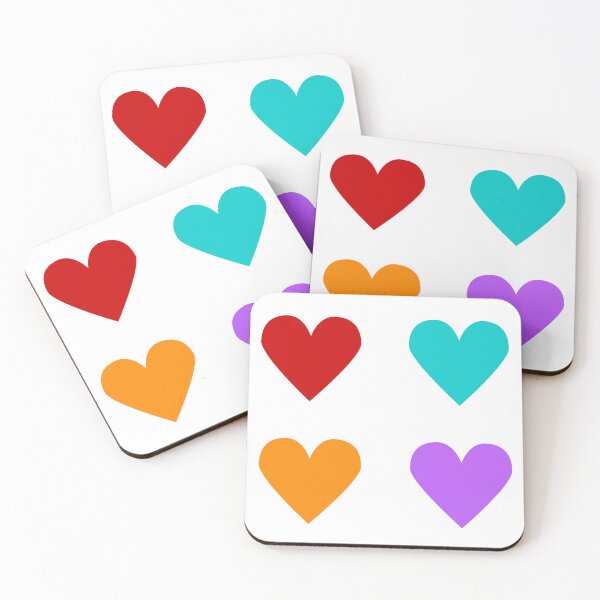 Item preview, Red BlueGreen Purple and Orange Four Hearts Love designed and sold by Rolographics1.