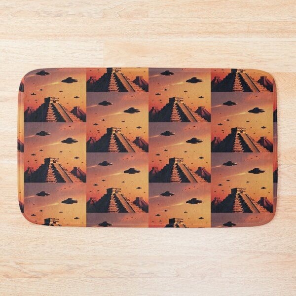 Item preview, Mayan Pyramids with Flying Saucers designed and sold by Dogandesighn.