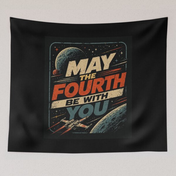 Item preview, May The Fourth Be With You Retro Vintage Space Design | Sci-Fi Galaxy Fan Shirt | May 4th Celebration Tee designed and sold by Kate1art.