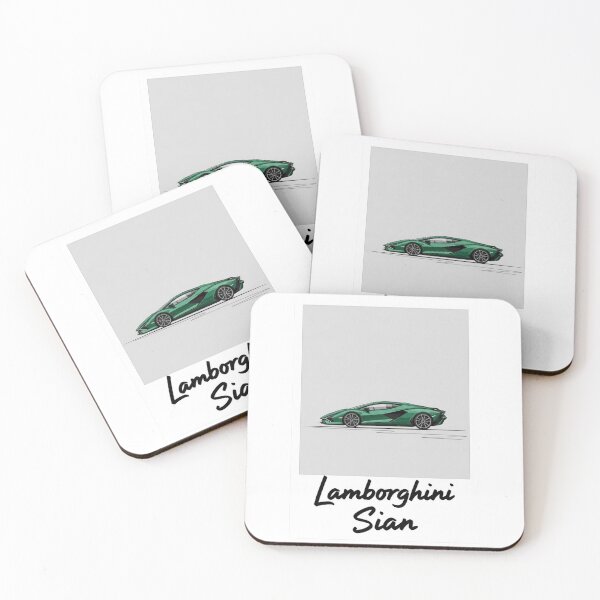 Item preview, Lamborghini Sian Hybrid Supercar Green Retro Polaroid Art designed and sold by Motorline44.