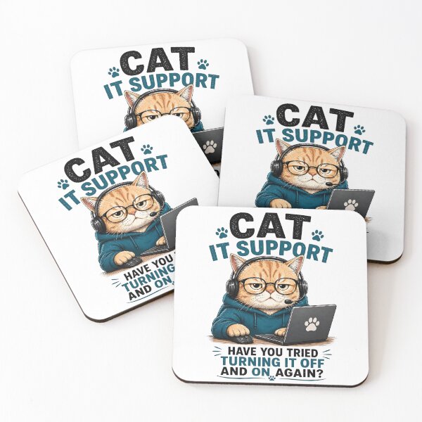 Item preview, Cat IT Support Funny Tech Shirt Have You Tried Turning It Off And On Again Cute Programmer Cat Nerd Humor Gift designed and sold by Digital Culture Studio.