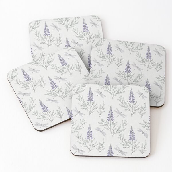 Item preview, Lupine Dragonfly Botanical Pattern designed and sold by MythicCotton.