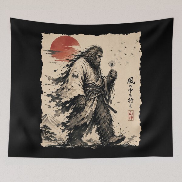 Item preview, Blowing Wishes Funny Bigfoot Samurai Blowing Dandelion designed and sold by will freed18.