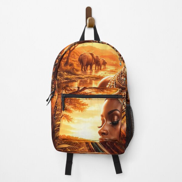 Item preview, African Queen in Golden Sunset – Royal Beauty & Cultural Elegance Art designed and sold by Prequa Designs.