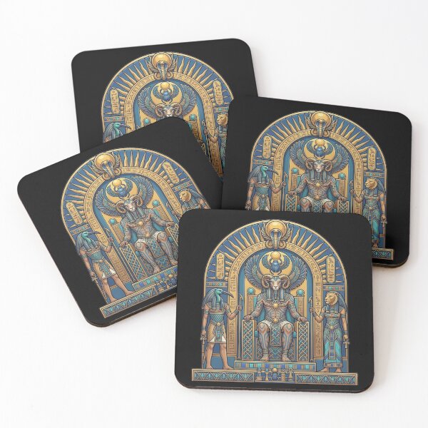 Item preview, Ancient Egyptian Gods Amun Throne Art | Khnum Ram God Mythology | Thoth Sekhmet Egyptian Design designed and sold by Queen Cleopatra.