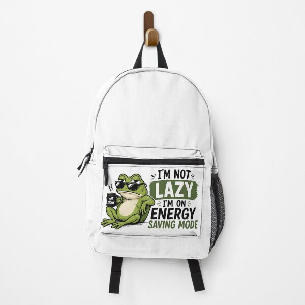 Item preview, Funny Frog Energy Saving Mode Lazy Humor Chill Frog Coffee Meme Aesthetic Relaxed Animal Design designed and sold by StickyGuys.