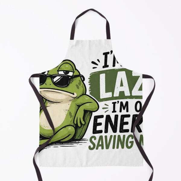 Item preview, Funny Frog Energy Saving Mode Lazy Humor Chill Frog Coffee Meme Aesthetic Relaxed Animal Design designed and sold by StickyGuys.