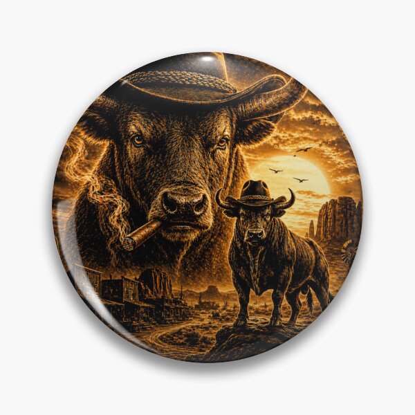 Item preview, Cowboy Bull , Vintage Western Graphic Style, Longhorn Ranch designed and sold by will freed18.
