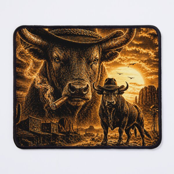 Item preview, Cowboy Bull , Vintage Western Graphic Style, Longhorn Ranch designed and sold by will freed18.