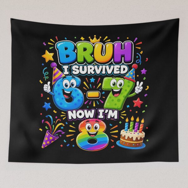 Item preview, Bruh I survived 67 I'm 8 , Funny Boys 8th Birthday designed and sold by will freed18.