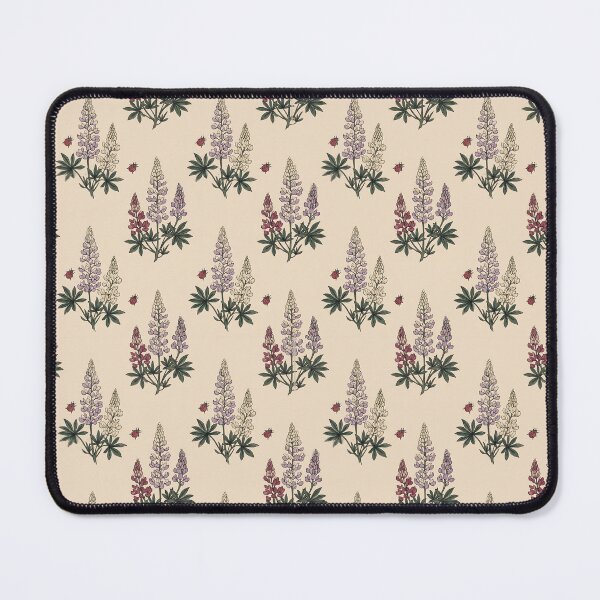 Item preview, Lupine Flower Ladybug Vintage Botanical Pattern designed and sold by MythicCotton.
