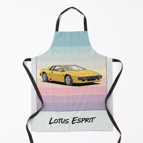 Aperçu de l'œuvre Lotus Esprit jaune, voiture de sport classique, style Polaroid rétro créée et vendue par Motorline44.
