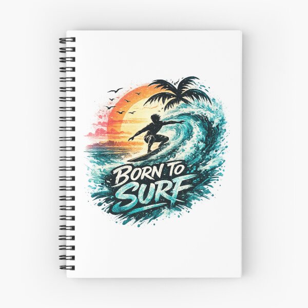 Item preview, Born To Surf – Vintage Sunset Wave Surfer Silhouette Retro Summer T-Shirt designed and sold by afr-saad.