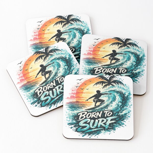 Item preview, Born To Surf – Vintage Sunset Wave Surfer Silhouette Retro Summer T-Shirt designed and sold by afr-saad.
