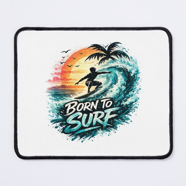 Item preview, Born To Surf – Vintage Sunset Wave Surfer Silhouette Retro Summer T-Shirt designed and sold by afr-saad.