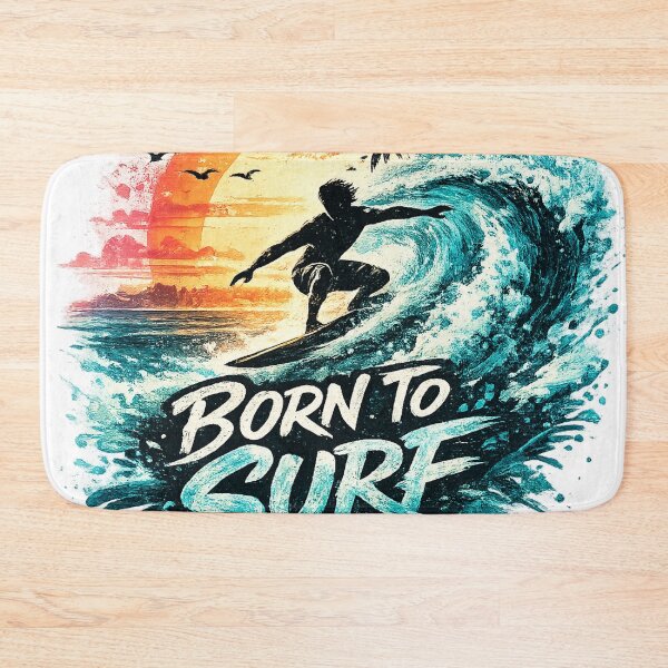 Item preview, Born To Surf – Vintage Sunset Wave Surfer Silhouette Retro Summer T-Shirt designed and sold by afr-saad.