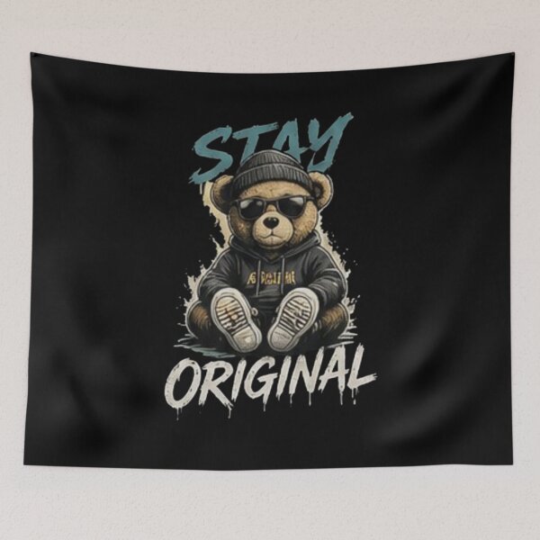 Artikelvorschau, Bleib originell Streetwear Teddybär Grafik entworfen und verkauft von wanado.