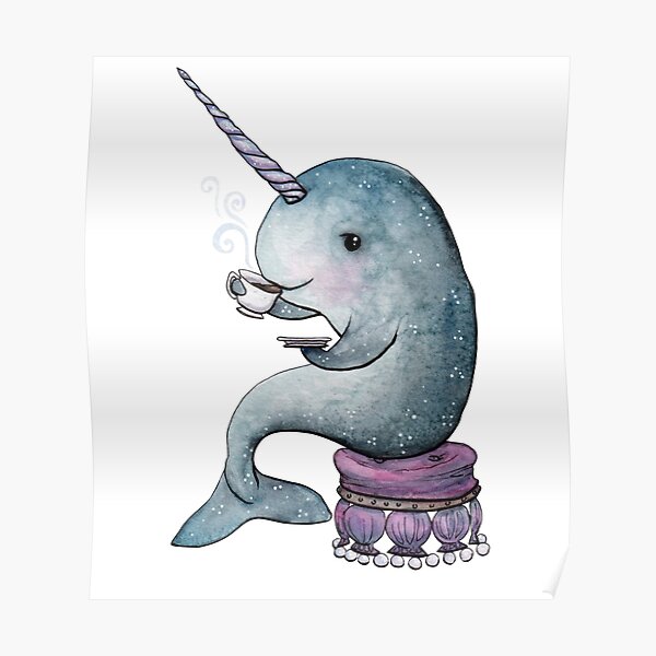 Narwhal Teatime Poster