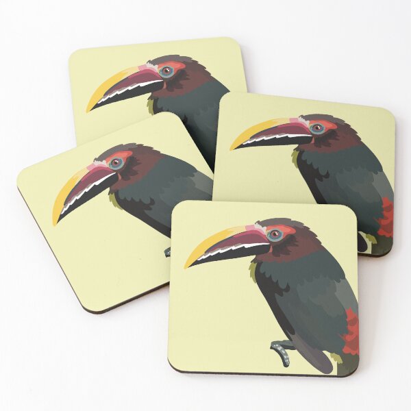 Item preview, Green Aracari Toucan Tropical Bird Illustration Exotic Bird Art Zoo Keeper Wildlife Design designed and sold by PrettylittlepastelUk.