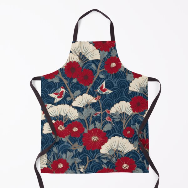 Item preview, Vintage Japanese Floral Birds & Fan Leaves Pattern designed and sold by NicolasGlowArt.