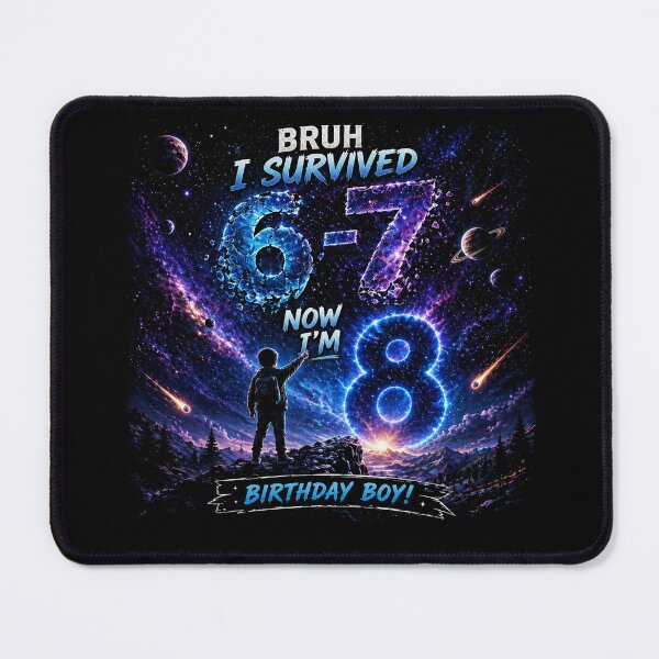 Item preview, Bruh I survived 67 I'm 8 , Funny Boys 8th Birthday moon designed and sold by will freed18.