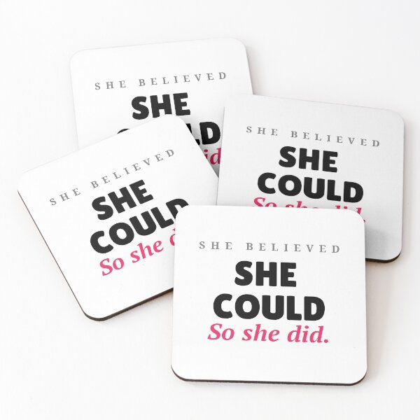 Item preview, She Believed She Could So She Did – Motivational Women's Empowerment Quote designed and sold by Epic Wear Store.