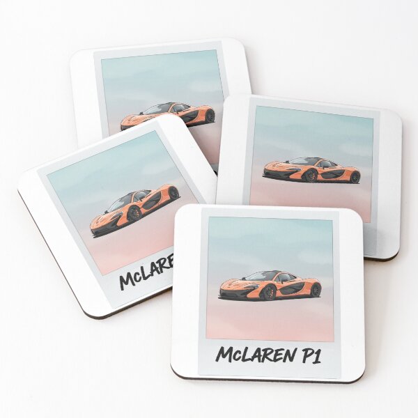 Item preview, McLaren P1 Volcano Orange Hypercar Retro Polaroid Aesthetic Art designed and sold by Motorline44.