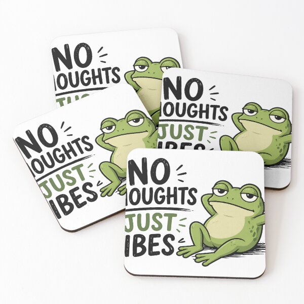 Item preview, No Thoughts Just Vibes Frog Funny Meme Chill Animal Relaxed Mood Aesthetic Design designed and sold by StickyGuys.