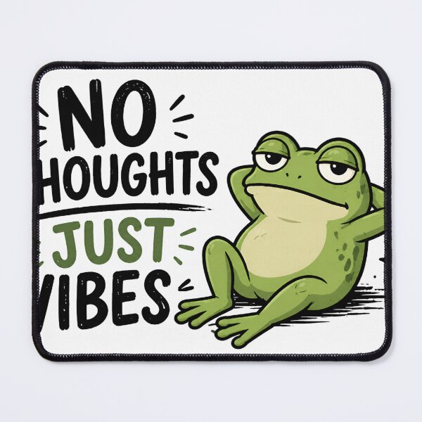 Item preview, No Thoughts Just Vibes Frog Funny Meme Chill Animal Relaxed Mood Aesthetic Design designed and sold by StickyGuys.