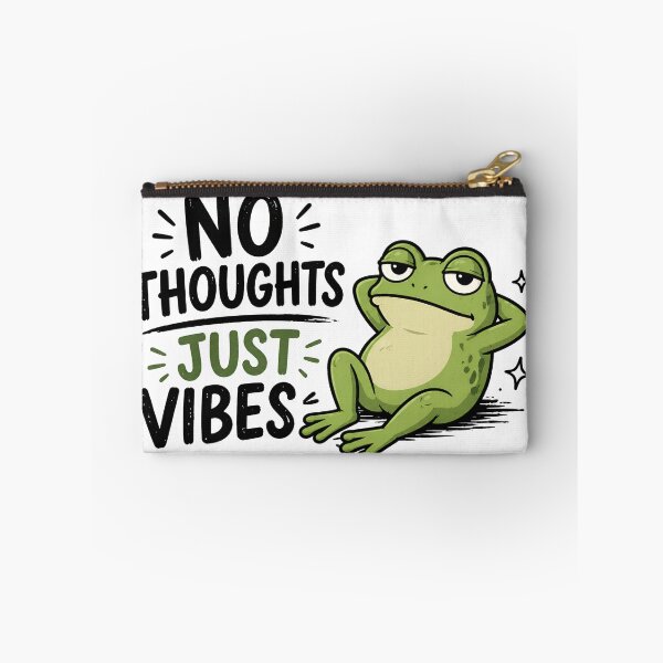 Item preview, No Thoughts Just Vibes Frog Funny Meme Chill Animal Relaxed Mood Aesthetic Design designed and sold by StickyGuys.