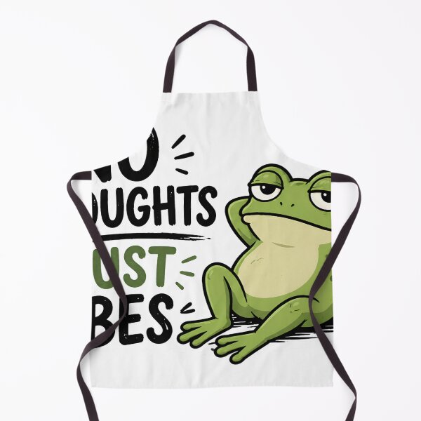 Item preview, No Thoughts Just Vibes Frog Funny Meme Chill Animal Relaxed Mood Aesthetic Design designed and sold by StickyGuys.