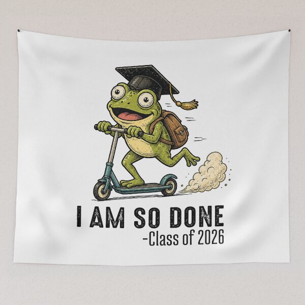 Item preview, I Am So Done Class of 2026 Senior 26 Funny Graduation Frog designed and sold by will freed18.