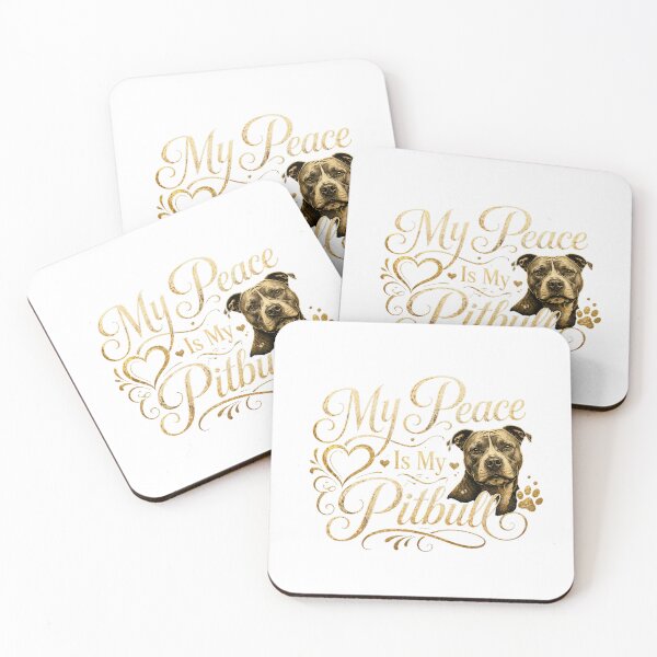 Item preview, My Peace Is My Pitbull - Gold Typography Dog Lover Design designed and sold by My Pitbull Place.