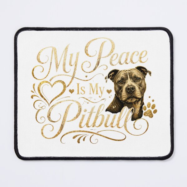Item preview, My Peace Is My Pitbull - Gold Typography Dog Lover Design designed and sold by My Pitbull Place.