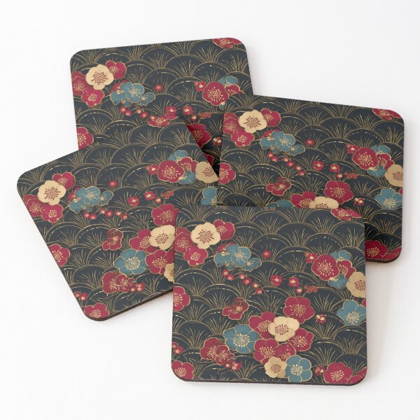 Item preview, Elegant Japanese Floral Wave Plum Blossom Design designed and sold by NicolasGlowArt.