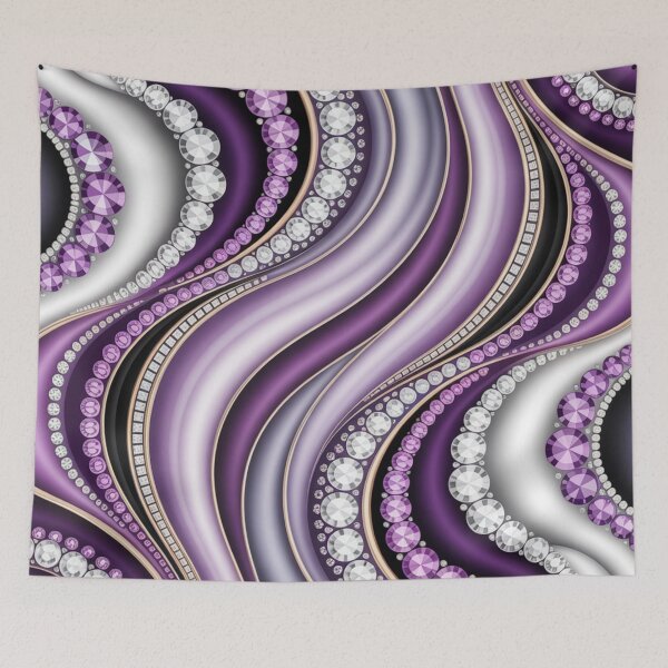 Item preview, Modern Abstract Maximalist Lilac Amethyst Purple Waves designed and sold by LEILA ART SPACE.