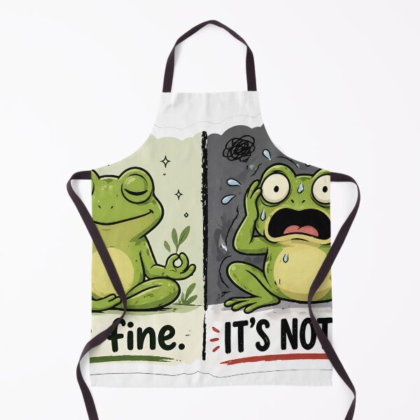 Item preview, Calm vs Panic Frog Funny Overthinking Meme Anxiety Humor Relatable Dual Mood Design designed and sold by StickyGuys.