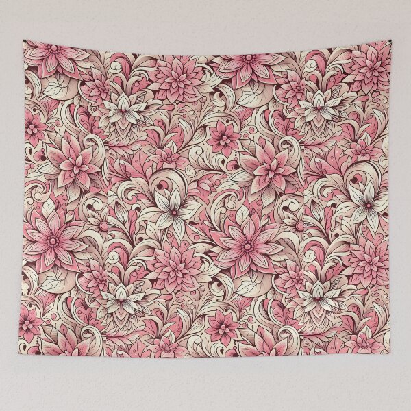 Item preview, Soft Pink Line Floral Pattern Art designed and sold by Apex Designs.