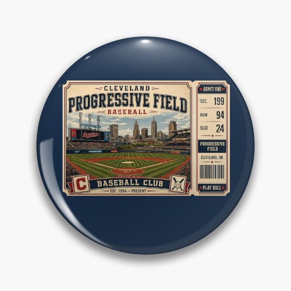 Item preview, Cleveland Progressive Field Vintage Ticket Shirt Retro Baseball Skyline Stadium Art Cleveland Ohio designed and sold by GhostDawgs.
