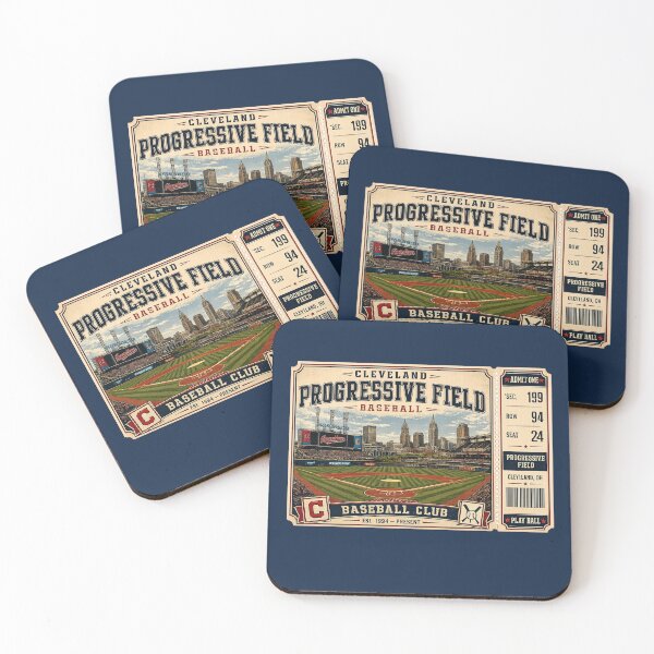 Item preview, Cleveland Progressive Field Vintage Ticket Shirt Retro Baseball Skyline Stadium Art Cleveland Ohio designed and sold by GhostDawgs.