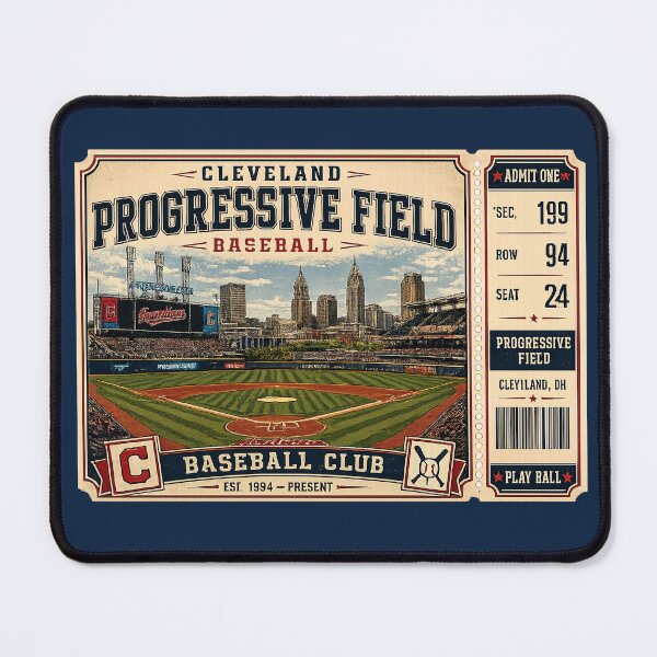 Item preview, Cleveland Progressive Field Vintage Ticket Shirt Retro Baseball Skyline Stadium Art Cleveland Ohio designed and sold by GhostDawgs.