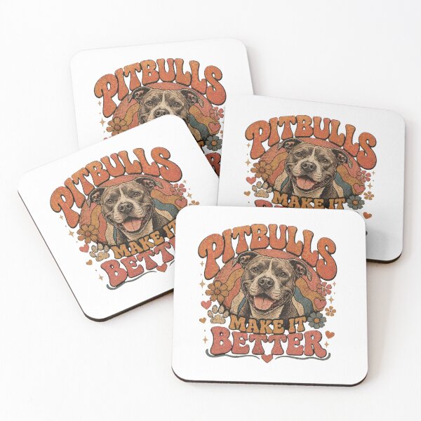 Item preview, Pitbulls Make It Better - Retro 70s Boho Dog Lover Design designed and sold by My Pitbull Place.