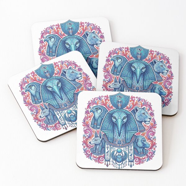 Item preview, Sacred Egyptian Animals Mandala – Ibis Falcon Jackal Lion Mythology Art designed and sold by Queen Cleopatra.