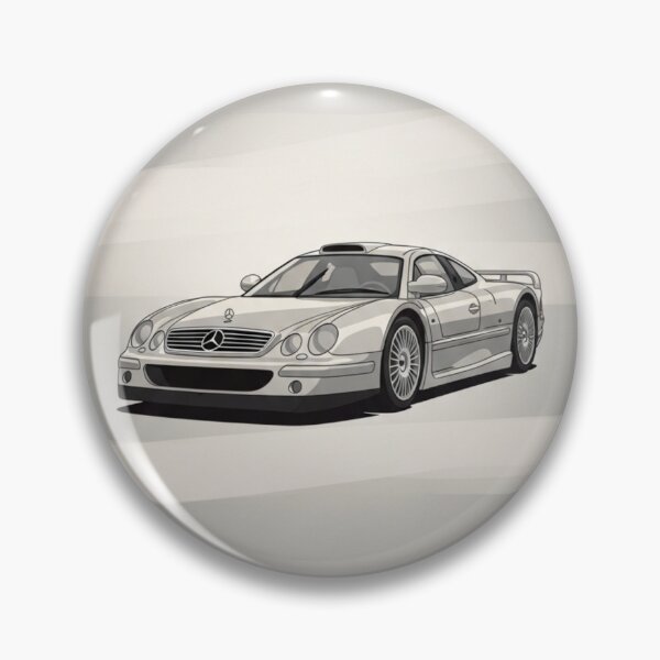 Artikelvorschau, Mercedes-Benz CLK GTR Silberner Klassischer Supersportwagen Retro Polaroid-Kunst entworfen und verkauft von Motorline44.