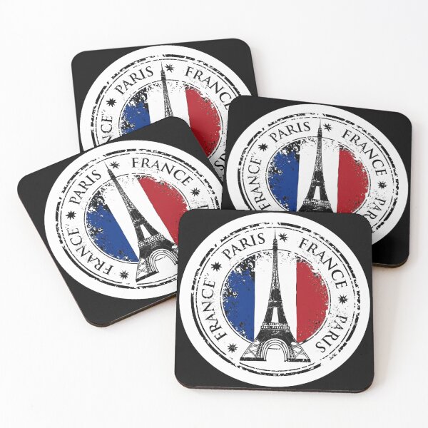 Item preview, Vintage Paris France Travel Stamp - Eiffel Tower & French Flag designed and sold by InkImagination1.