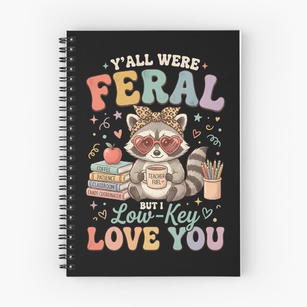 Item preview, Y'all Were Feral But I Low Key Love You : Funny Teacher Quote Raccoon Iced Coffee Classroom Appreciation png Retro Cute School Humor designed and sold by NewaveBoutique.