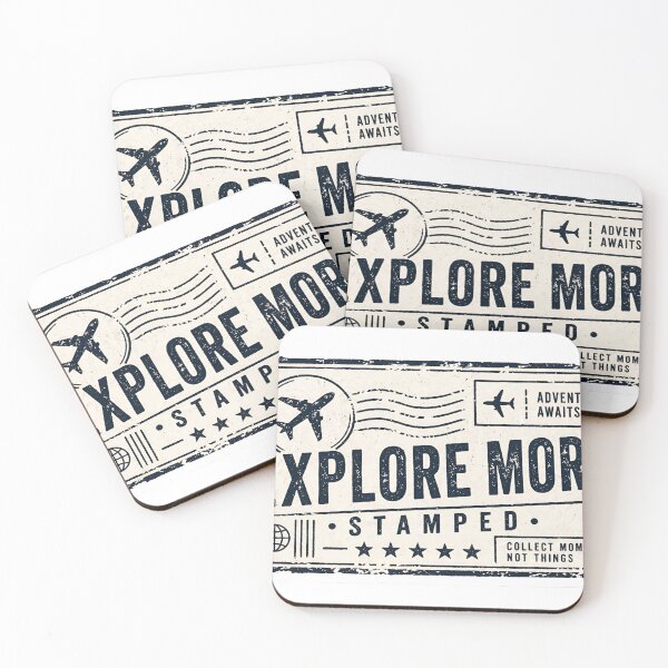 Item preview, Explore More Travel Stamp Vintage Adventure Passport Aesthetic Minimal Retro Design designed and sold by StickyGuys.