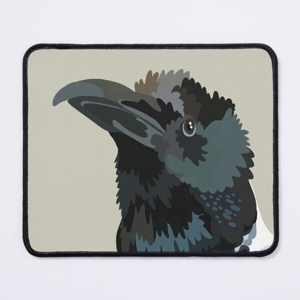 Item preview, Pied Crow Bird Illustration Black and White Crow Wildlife Art Ornithology Zoo Keeper Design designed and sold by PrettylittlepastelUk.